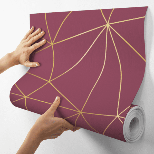 Adesivo Zazz Linha Fina Dourada Fundo Marsala - Image 4
