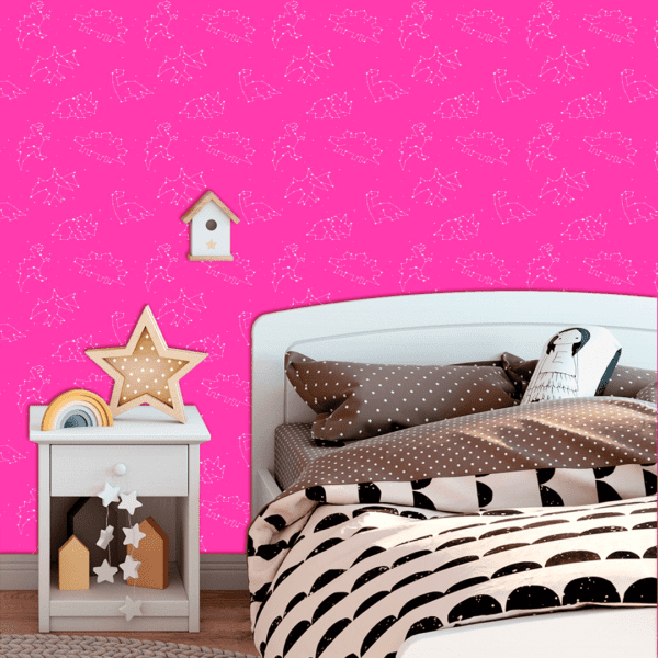 Adesivo Baby Estrelas Dinossauro Rosa