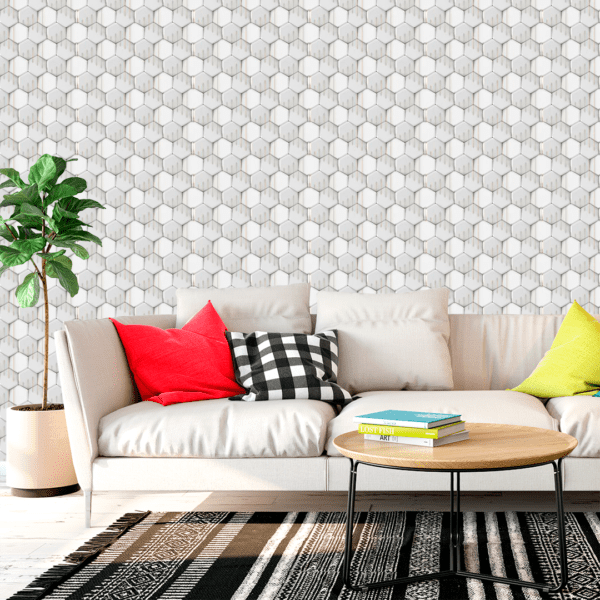 Adesivo 3D Textura de Colmeia em Relevo
