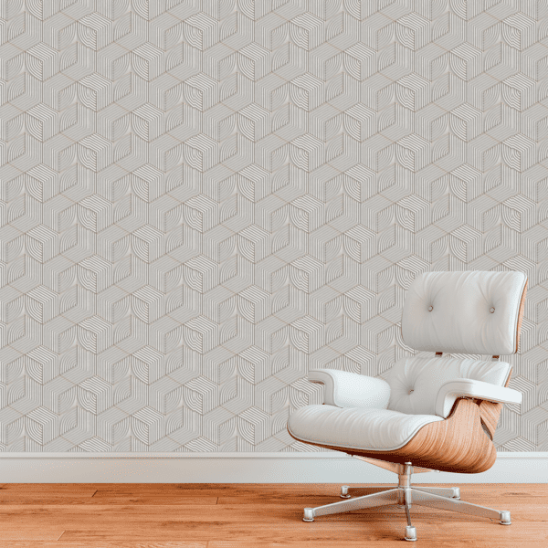 Adesivo 3D Hexágonos com Linhas Douradas - Image 3