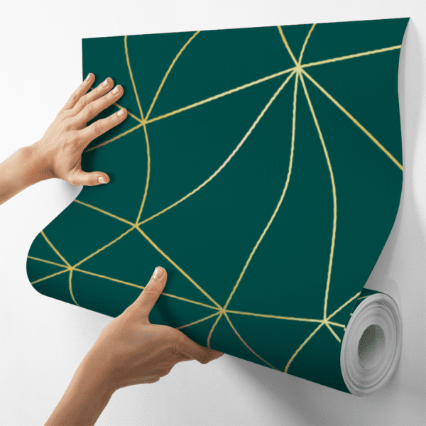Adesivo Zazz Linha Fina Dourada Fundo Verde Esmeralda - Image 4