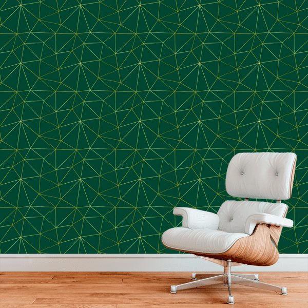 Adesivo Zazz Linha Fina Dourada Fundo Verde Esmeralda - Image 2