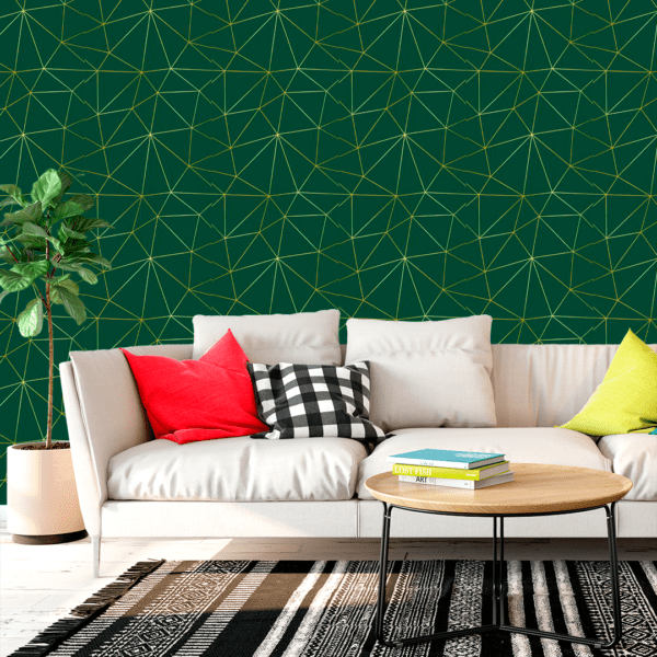 Adesivo Zazz Linha Fina Dourada Fundo Verde Esmeralda - Image 3