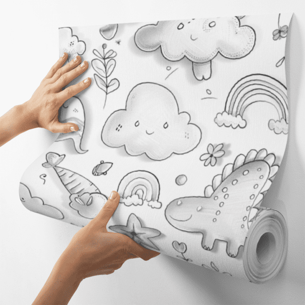 Adesivo Baby Dinossauro Desenhos em Cinza - Image 4