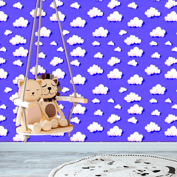 Adesivo Baby Nuvens com Fundo Roxo