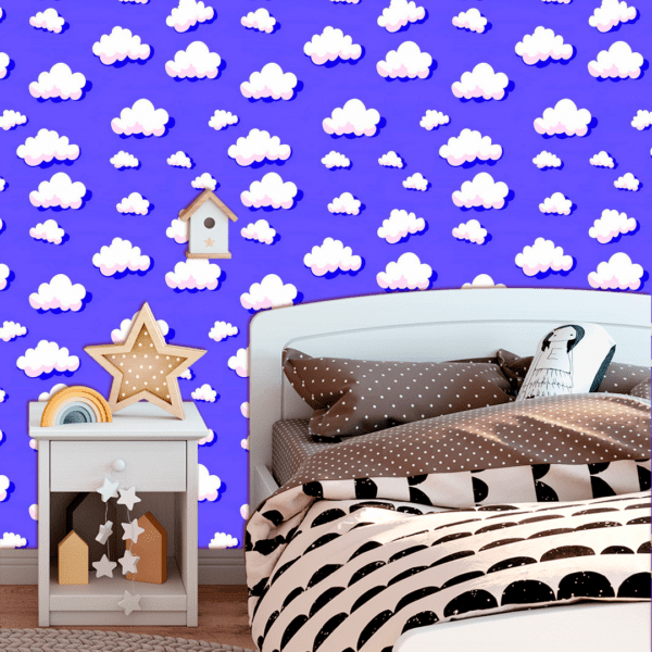 Adesivo Baby Nuvens com Fundo Roxo - Image 2