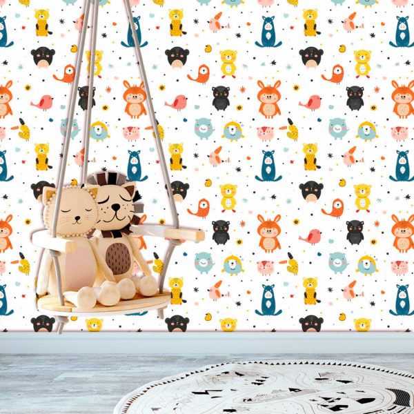 Adesivo Baby Animais Abstratos em Preto, Amarelo e Laranja - Image 2