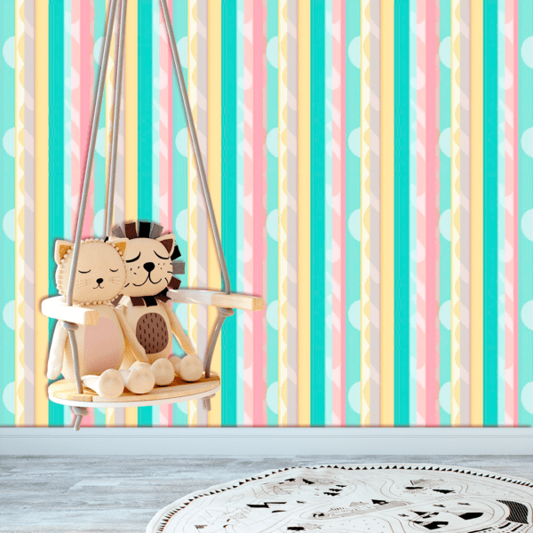 Adesivo Baby Listras Coloridas em Tom Pastel