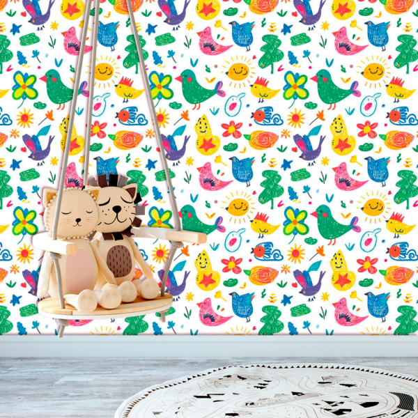 Adesivo Baby Desenhos Pássaros Coloridos