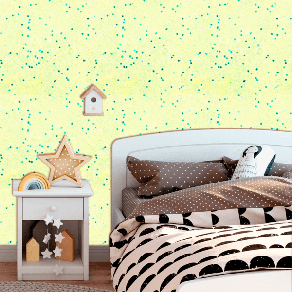 Adesivo Baby Estrelas Verdes Fundo Amarelo - Image 2
