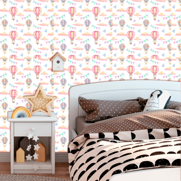 Adesivo Baby Balões Fundo Branco