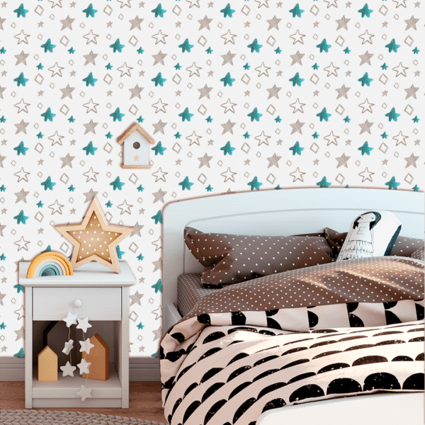 Adesivo Baby Desenhos Estrelas Marrom