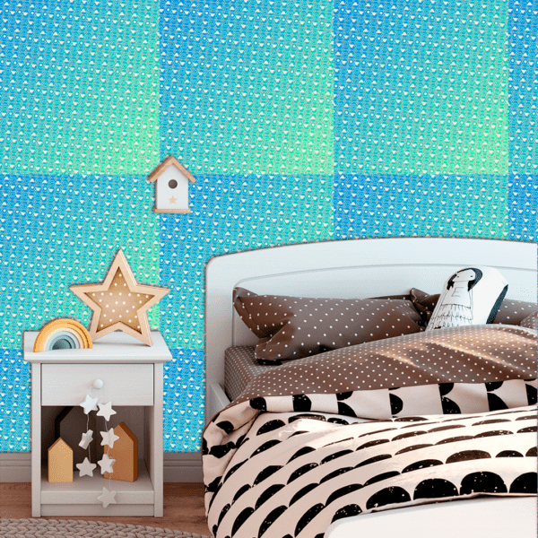 Adesivo Baby Hexágono e Trapézio Azul e Branco - Image 3