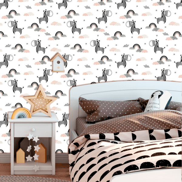 Adesivo Baby Zebra e Nuvens