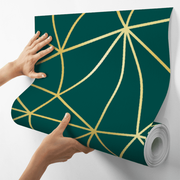 Adesivo Zazz Linha Grossa Dourada Fundo Verde Esmeralda - Image 4
