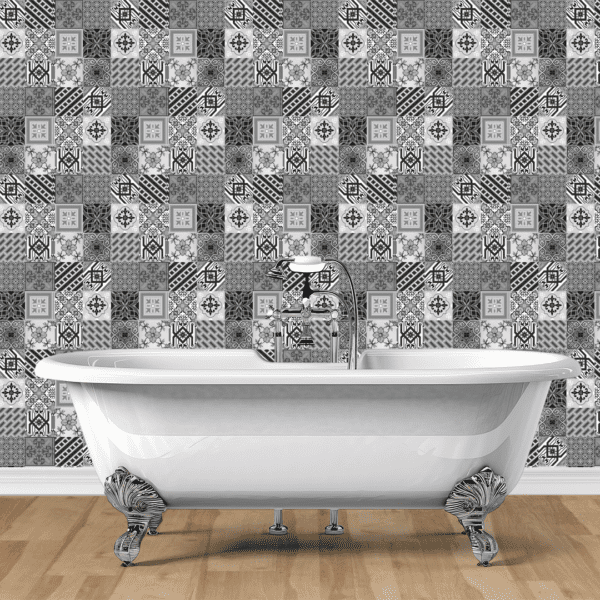Adesivo Azulejos Prateado e Cinza - Image 3