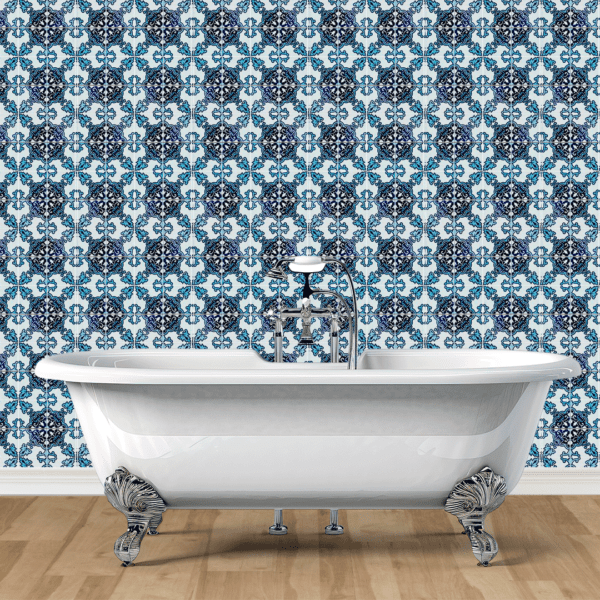 Adesivo Azulejos Azul Escuro, Azul Claro e Branco - Image 3