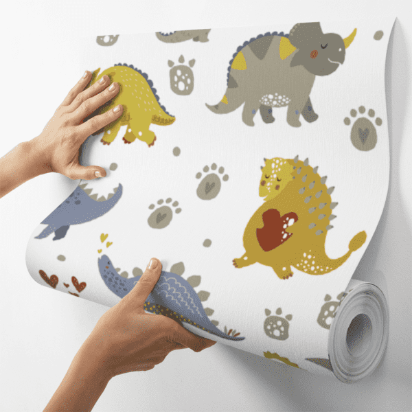 Adesivo Baby Dinossauros em Tons Pastel de Verde, Cinza e Azul - Image 4