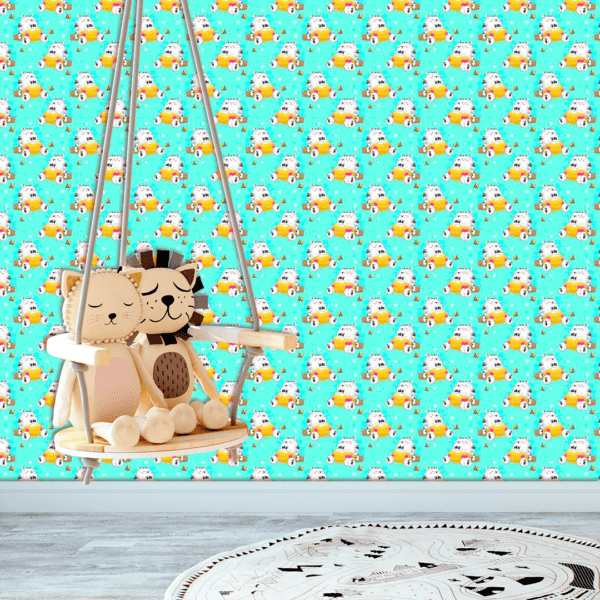 Adesivo Baby Desenho de Tigre Branco e Abelha - Image 2