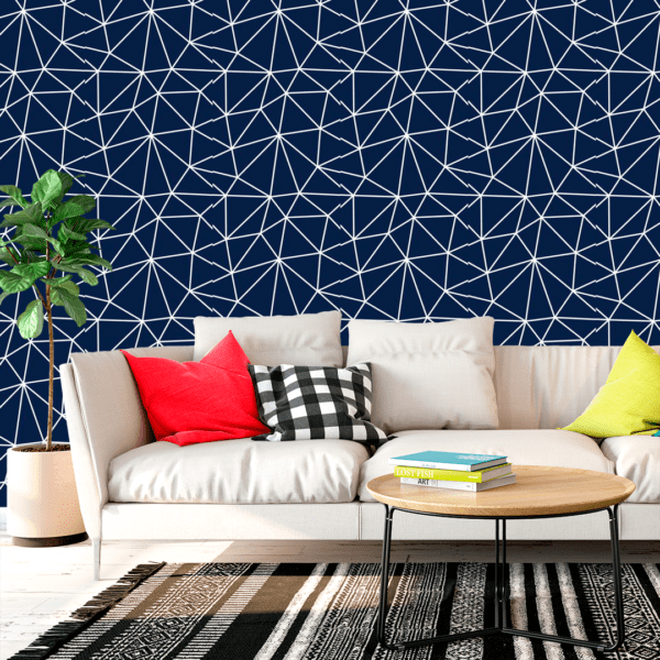 Adesivo Zazz Linha Grossa Branca Fundo Azul Escuro