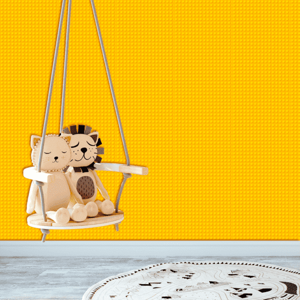 Adesivo Baby Estampa de Blocos de Construção Amarelo