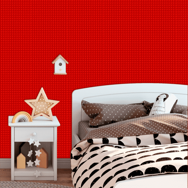 Adesivo Baby Estampa de Blocos de Construção Vermelho