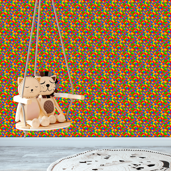 Adesivo Baby Estampa de Blocos de Construção Pequeno Coloridos