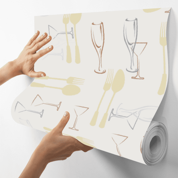 Adesivo Casual Top Taças Bege e Cinza Fundo Branco - Image 4
