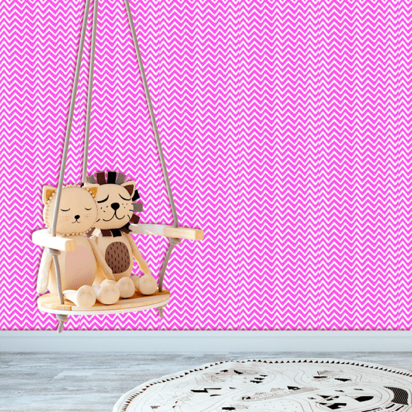Adesivo Baby Padrão Chevron Branco e Rosa Claro - Image 2