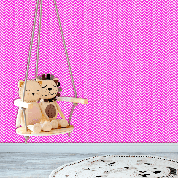 Adesivo Baby Padrão Chevron Branco e Rosa Escuro - Image 2