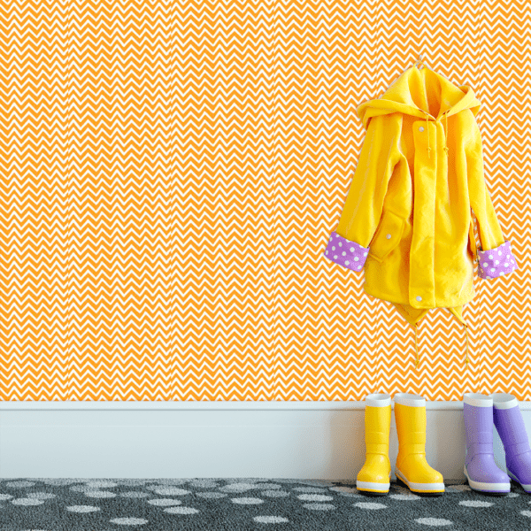 Adesivo Baby Padrão Chevron Branco e Amarelo Pastel - Image 3