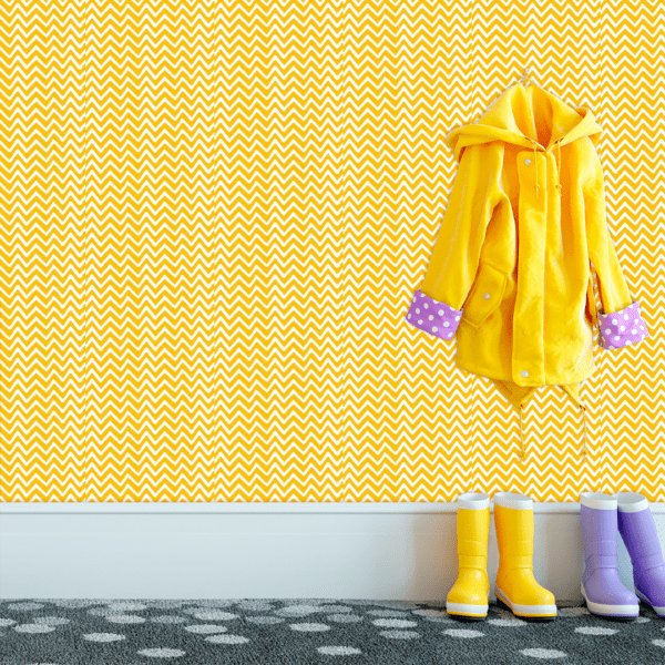 Adesivo Baby Padrão Chevron Branco e Amarelo - Image 3