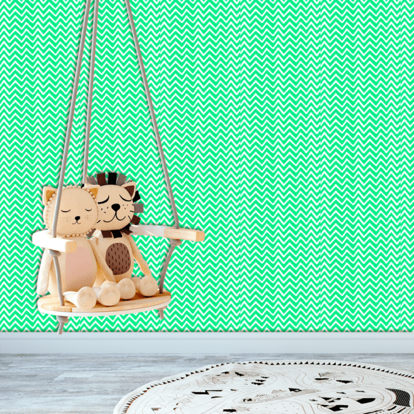 Adesivo Baby Padrão Chevron Branco e Verde Pastel - Image 2