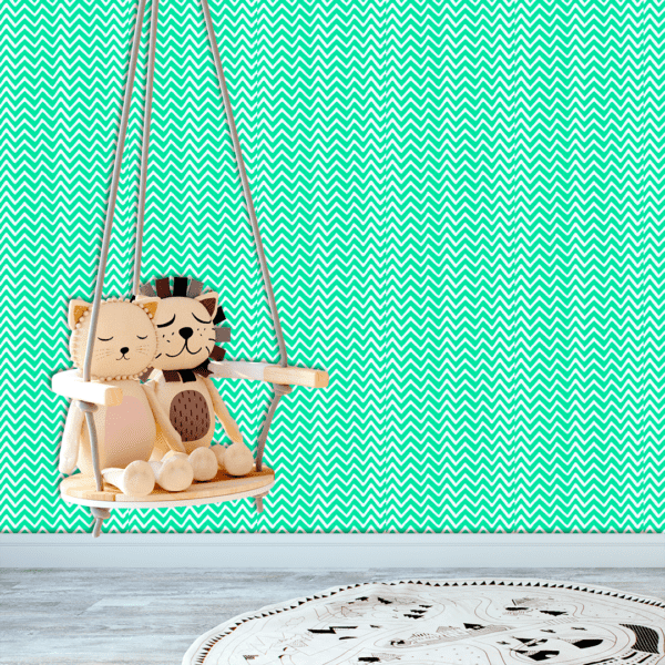 Adesivo Baby Padrão Chevron Branco e Azul Pastel