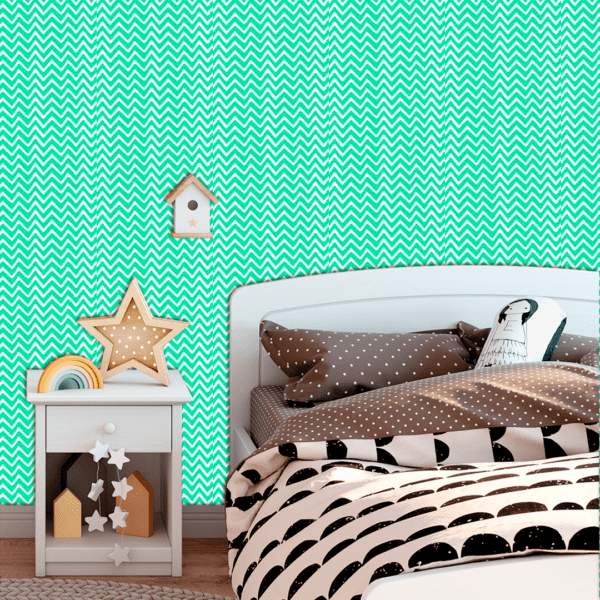 Adesivo Baby Padrão Chevron Branco e Azul Pastel - Image 2