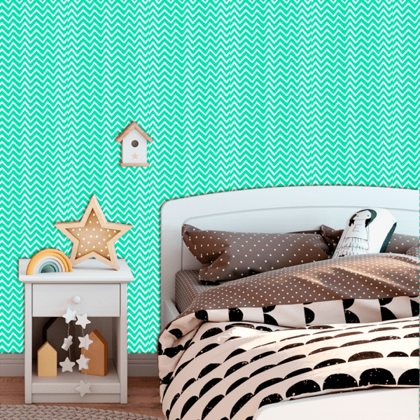 Adesivo Baby Padrão Chevron Branco e Azul - Image 3