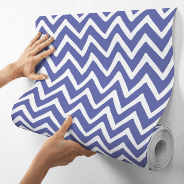 Adesivo Baby Padrão Chevron Branco e Roxo - Image 4