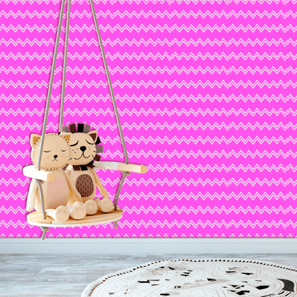 Adesivo Baby Desenho Chevron Rosa