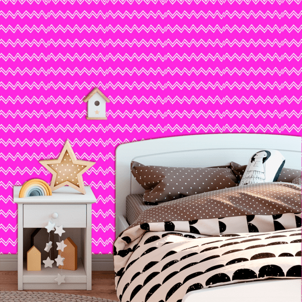 Adesivo Baby Desenho Chevron Rosa Escuro
