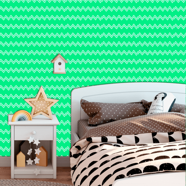 Adesivo Baby Desenho Chevron Verde Pastel