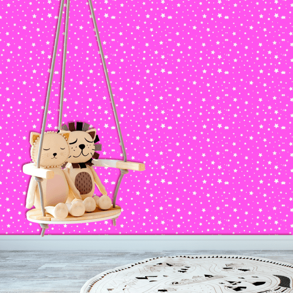 Adesivo Baby Padrão Estrelas Fundo Rosa