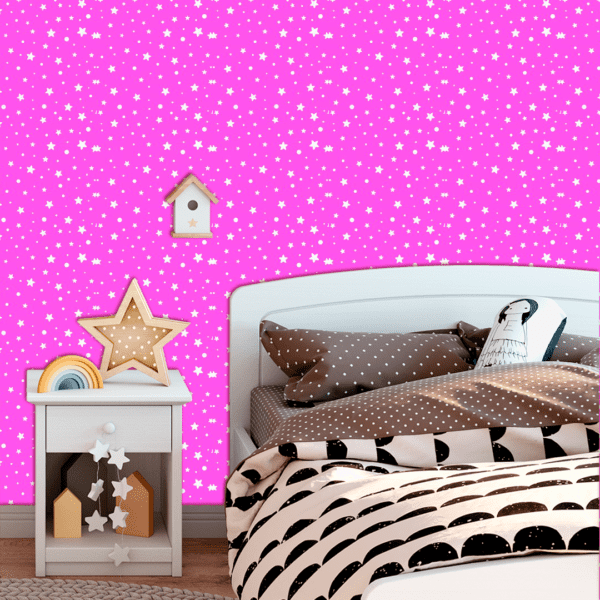 Adesivo Baby Padrão Estrelas Fundo Rosa - Image 3