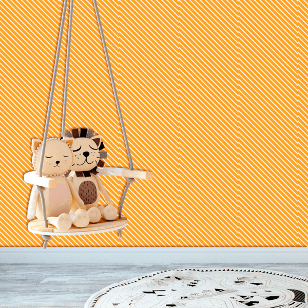 Adesivo Baby Linhas Brancas Fundo Amarelo Pastel