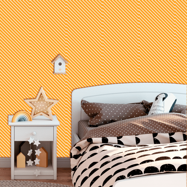 Adesivo Baby Linhas Brancas Fundo Amarelo Pastel - Image 2