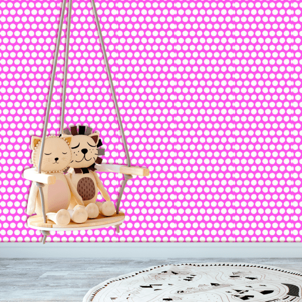 Adesivo Baby Círculos Brancos Fundo Rosa - Image 3