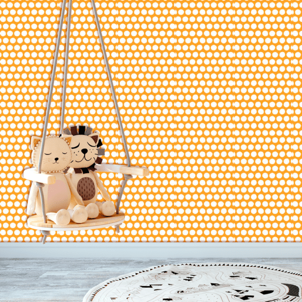 Adesivo Baby Círculos Brancos Fundo Amarelo Pastel - Image 3