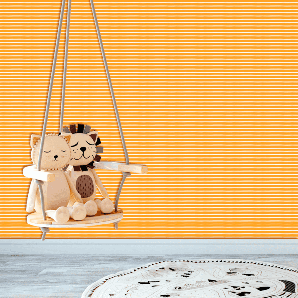 Adesivo Baby Linhas Brancas Horizontais Fundo Amarelo Pastel - Image 3