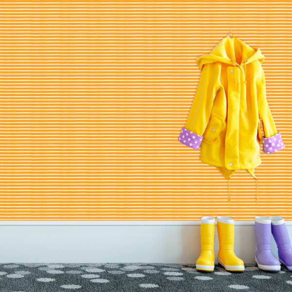 Adesivo Baby Linhas Brancas Horizontais Fundo Amarelo Pastel