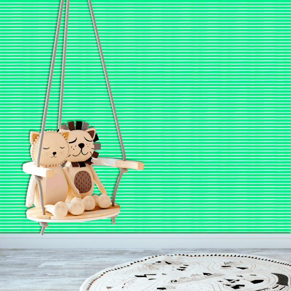 Adesivo Baby Linhas Brancas Horizontais Fundo Verde Pastel