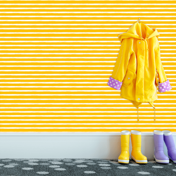 Adesivo Baby Linhas Brancas Horizontais Grandes Fundo Amarelo - Image 2